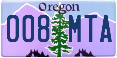 OR license plate 008MTA