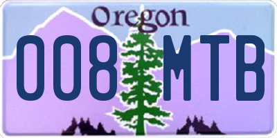 OR license plate 008MTB