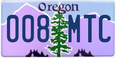 OR license plate 008MTC