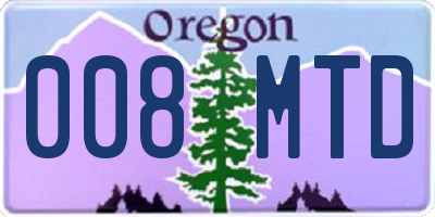 OR license plate 008MTD