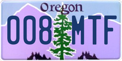 OR license plate 008MTF