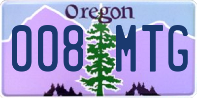 OR license plate 008MTG