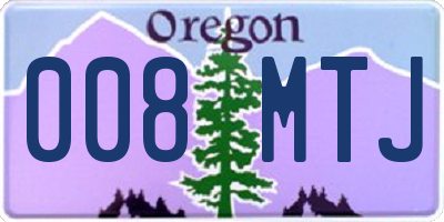 OR license plate 008MTJ