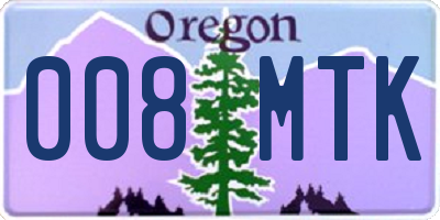 OR license plate 008MTK
