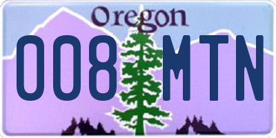 OR license plate 008MTN