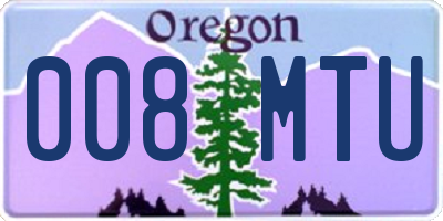 OR license plate 008MTU