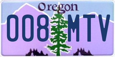 OR license plate 008MTV
