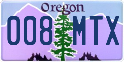OR license plate 008MTX