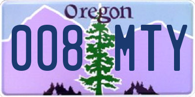 OR license plate 008MTY