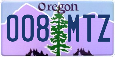 OR license plate 008MTZ