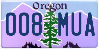 OR license plate 008MUA