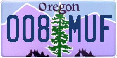 OR license plate 008MUF