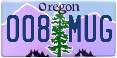 OR license plate 008MUG