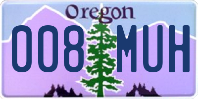 OR license plate 008MUH