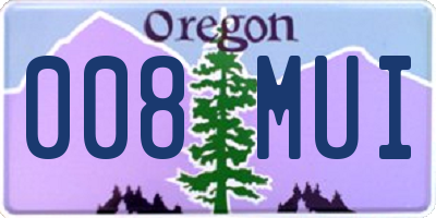 OR license plate 008MUI
