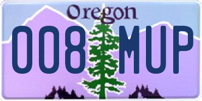 OR license plate 008MUP