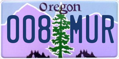 OR license plate 008MUR