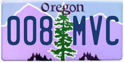 OR license plate 008MVC