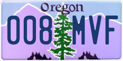 OR license plate 008MVF