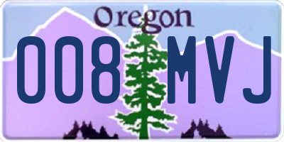 OR license plate 008MVJ