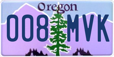 OR license plate 008MVK