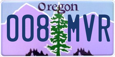 OR license plate 008MVR