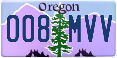 OR license plate 008MVV