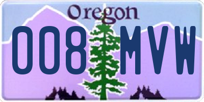 OR license plate 008MVW