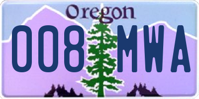 OR license plate 008MWA