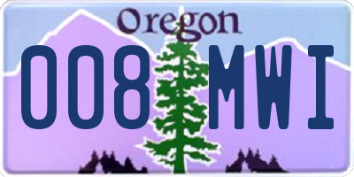 OR license plate 008MWI