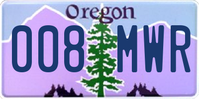 OR license plate 008MWR