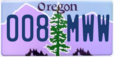 OR license plate 008MWW