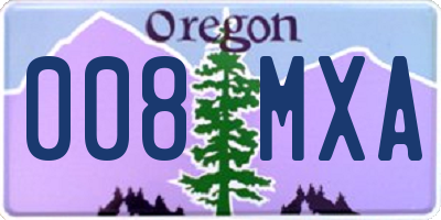 OR license plate 008MXA
