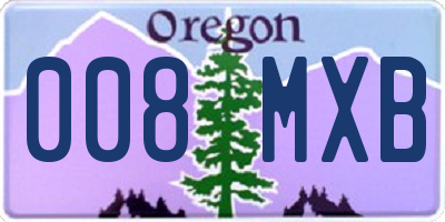OR license plate 008MXB