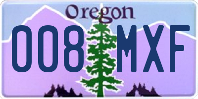 OR license plate 008MXF