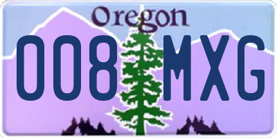 OR license plate 008MXG
