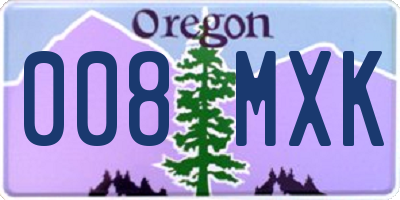 OR license plate 008MXK