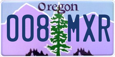 OR license plate 008MXR