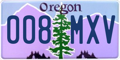 OR license plate 008MXV