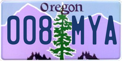 OR license plate 008MYA