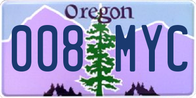 OR license plate 008MYC
