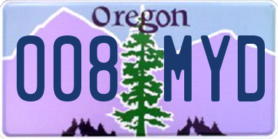 OR license plate 008MYD