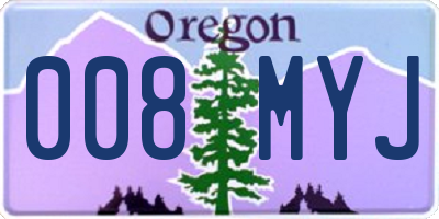 OR license plate 008MYJ