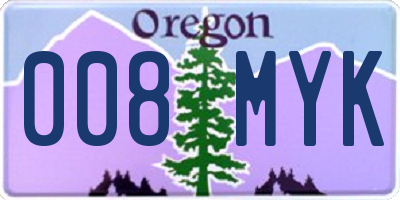 OR license plate 008MYK