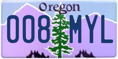OR license plate 008MYL