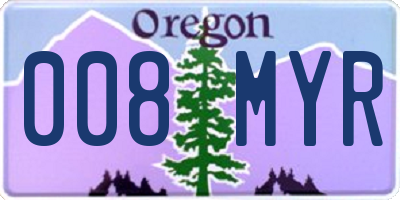 OR license plate 008MYR
