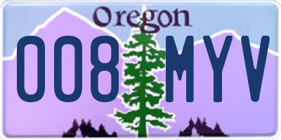 OR license plate 008MYV