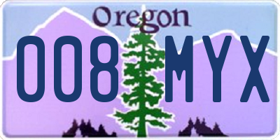OR license plate 008MYX