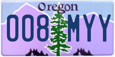 OR license plate 008MYY