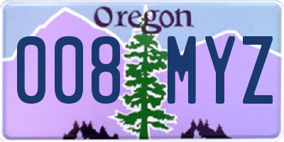 OR license plate 008MYZ